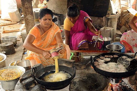 Amongst several varieties in the market, their sweets and savouries stand apart as they are made only using millets (Siru Thaniyam) produced by organic farmers. ( Photo | EPS )