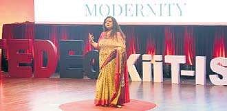 A speaker at the first TEDEd programme of KIIT International School  in Bhubaneswar. | ( Photo | Biswanath Swain )