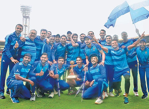 Karnataka won their fourth Vijay Hazare Trophy in seven years defeating Tamil Nadu in the final at M Chinnaswamy Stadium on Friday| Shriram BN