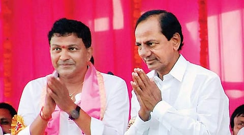 CM K Chandrasekhar Rao with S Saidi Reddy in Huzurnagar.