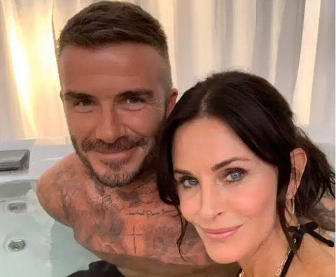 David Beckham and Courteney Cox. (Photo | Instagram/courteneycoxofficial)