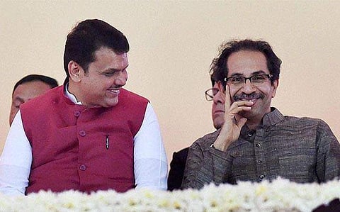 Maharashtra CM Devendra Fadnavis with Shiv Sena chief Uddhav Thackeray (File Photo| PTI)