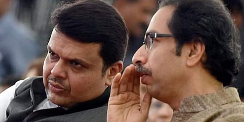 BJP leader Devendra Fadnavis and Shiv Sena chief Uddhav Thackeray (Photo | PTI)
