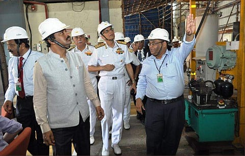 Navy Chief Admiral Karambir Singh witnesses operation of land-based prototype of DRDO's Air Independent Propulsion system at Naval Materials Research Lab in Ambernath. (Photo | DRDO, Twitter)