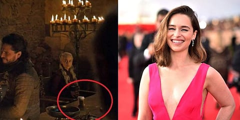 Screenshot of the scene from Game of Thrones Season 8 Episode 4 (L) and Emilia Clarke (R) (Photo | AFP)
