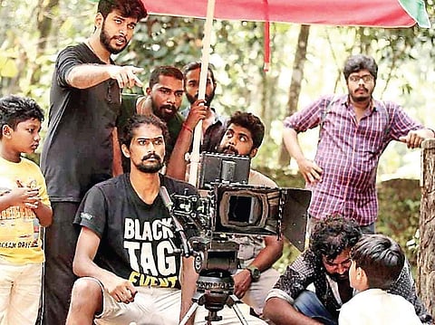 Vishnu Bharadwaj on the sets of 'Sullu'