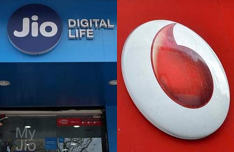 Jio and Vodafone (File Photo| Reuters)