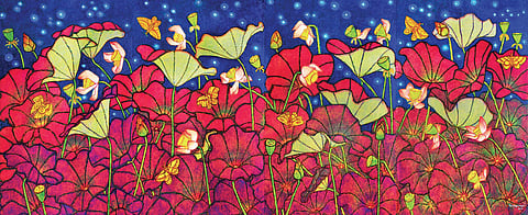  One of the paintings from A Ramachandran’s latest exhibition