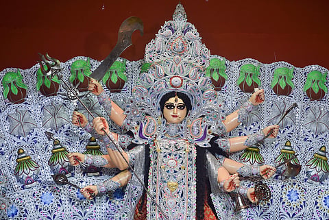 An idol of goddess Durga. (Photo| PTI)