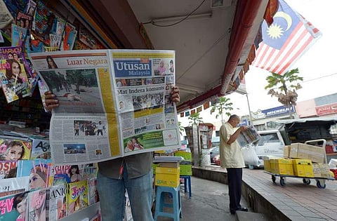 Malaysia's old Malay-language newspaper Utusan Malaysia. (Photo| AFP)