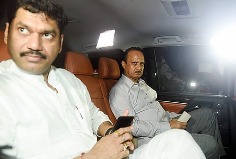 NCP leaders Ajit Pawar and Dhananjay Munde arrive at Raj Bhavan to meet Maharashtra Governor Bhagat Singh Koshyari in Mumbai Monday Nov. 11 2019. | (File | PTI)