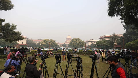A view of Supreme court during judgment of sabarimala case in New Delhi on Thursday. | (Photo | Arun Kumar/EPS)