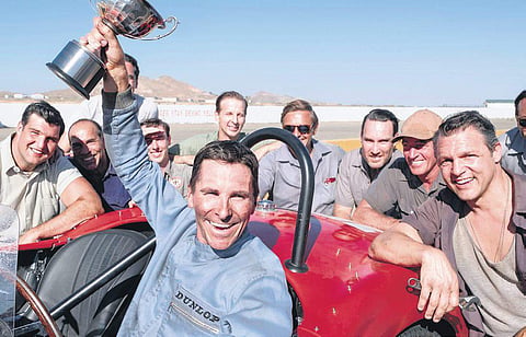 All smiles: On the sets of Ford v Ferrari
