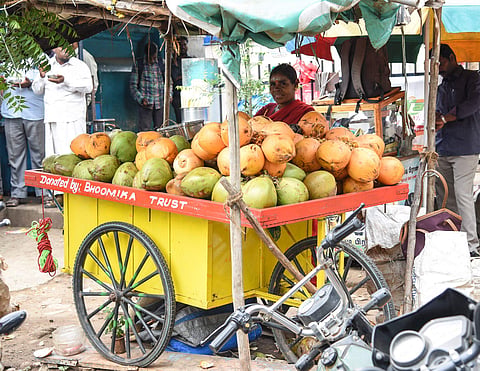 Even moderate rainfall finds Rajkumari worrying about her pushcart, stationed near the District Court complex.