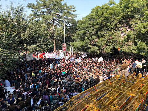 JNU Student protest  against free hike in New Delhi. (Photo| EPS/ Arun Kumar)
