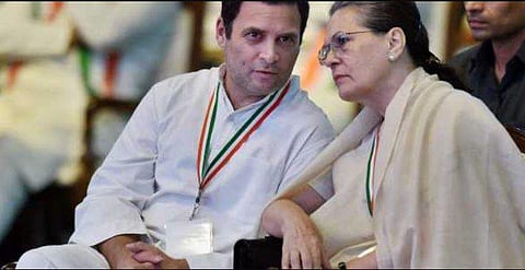 Congress leader Rahul Gandhi with Party President Sonia Gandhi. (File Photo)