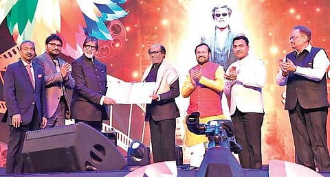 Rajinikanth, was given the Icon of Golden Jubilee Award on the 50th edition of IFFI, Goa | pib