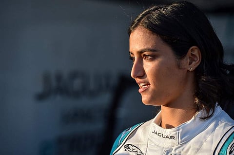 Reema Juffali, the first Saudi Arabian woman driver to participate in an electric car race. (Photo | AFP)