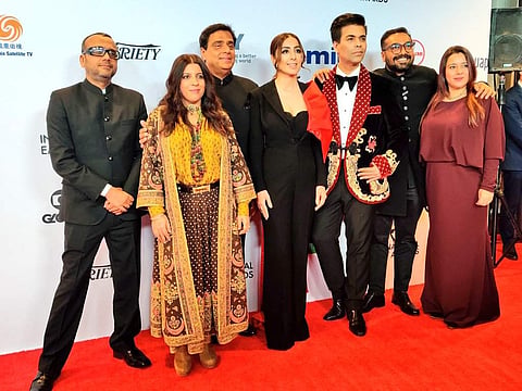 Directors of 'Lust Stories' on the red carpet at the 47th Emmy Awards 2019. (Photo | Twitter)