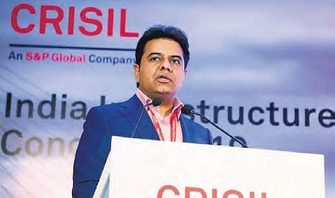 IT and Industries Minister K T Rama Rao speaking at the CRISIL India Infrastructure Conclave 2019  in New Delhi on Tuesday