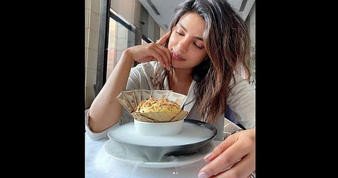 Priyanka Chopra who is in Delhi for a movie shoot, posts picture of her scrumptious looking desert. (Photo | @priyankachopra, Instagram)