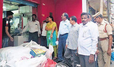 An enforcement team conducted surprise checks at shopping malls in city on Wednesday to check whether are giving plastic bags to customers | Express