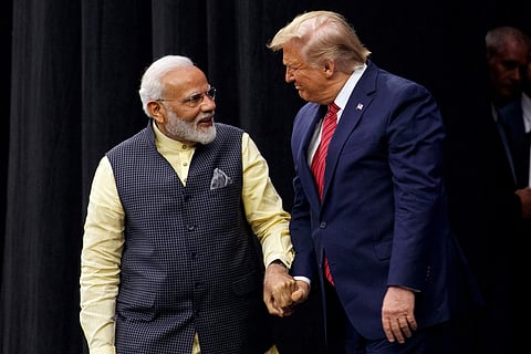PM Narendra Modi with US President Donald Trump. (Photo | AP)