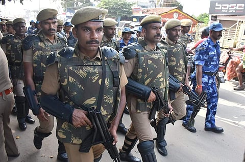 CRPF men deployed on the streets of Mumbai. (Photo| EPS/ U Rakesh Kumar)