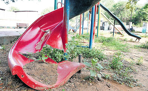 Most parks in the city have broken equipment  R Satish Babu