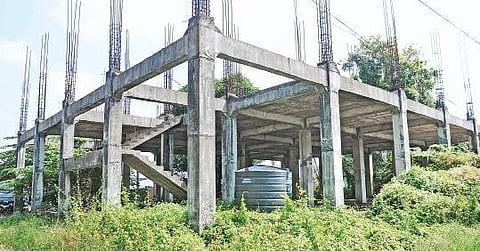 The under construction water tank at Murikkumpadam in Vypeen  A Sanesh