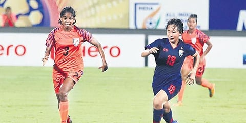 T Kritina Devi scored in the 91st minute to help India beat Thailand on Tuesday.