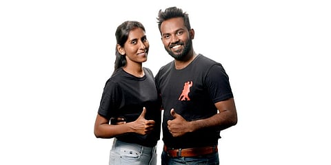 Praveen Kumar with  his wife Buna
