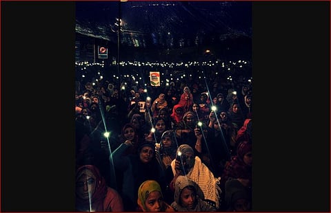Women protesting against CAA in Shaheen Bagh. (Photo | Twitter)