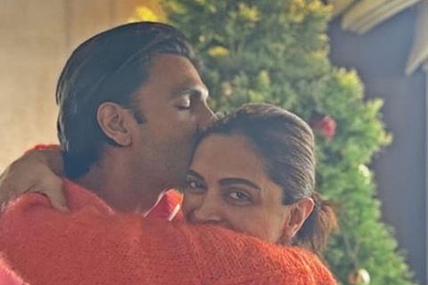 The star couple took to Instagram to share their adorable Christmas photos.