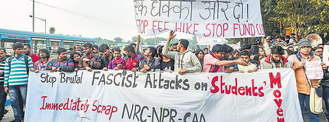 A rally in Kolkata in protest against the CAA, NRC and the NPR (File Photo| PTI)