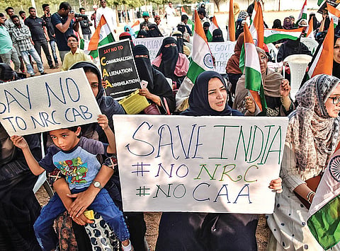 Women protest against CAA, NRC and NPR at Mir Alam Eidgah in Hyderabad on Friday  | Vinay Madapu