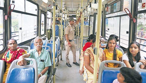 Recently, marshals were appointed on city buses to boost women’s safety.  (FILE PHOTO)