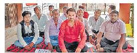 Fishermen stage protest in front of ADF office at Kujang on Saturday | Express