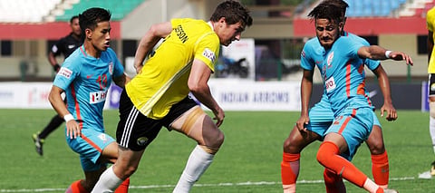 Real Kashmir FC maintained their unbeaten record on the road as they stole a crucial point against Indian Arrows (Photo | I-League website)