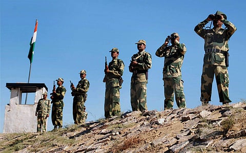 Border Security Force personnel on vigil at the western sector of India-Pakistan border in Rajasthan (File Photo | PTI)