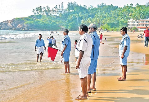 The lifeguards at Kovalam beach