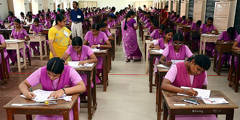 Image of Plus Two students writing their board examination used for representational purpose (File Photo | MK Ashok Kumar/EPS)