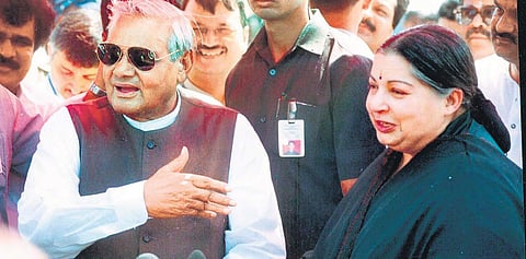 AB Vajpayee and Jayalalithaa during an event in Chennai.  | Express