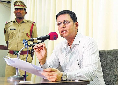 Chief Electoral Officer Rajat Kumar speaks at a press conference at Secretariat in Hyderabad on Sunday | S Sengabapandian