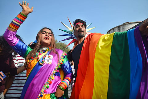 Waving rainbow flags and holding balloons, parade-goers expressed their satisfaction with the gains India's LGBTQ community has made in recent years. (Photo | Pushkar V)