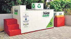 Trash guard (top) and biopots (below) that can be used in flats