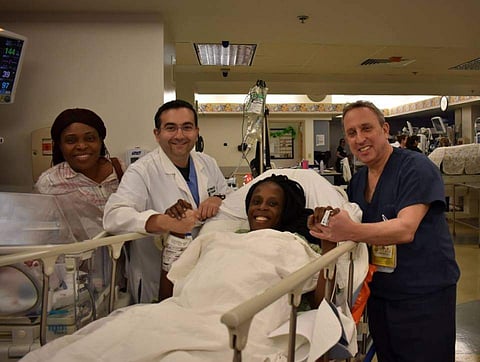 According to the hospital, the woman delivered two sets of twin boys and one set of twin girls between 4:50 am and 4:59 am local time Friday.(The Woman’s Hospital of Texas/Facebook)