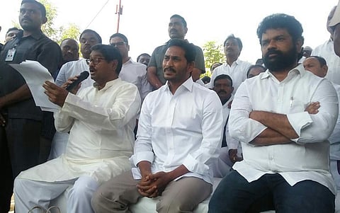 YSRC president YS Jagan Mohan Reddy announcing the contesting candidates list in Kadapa district. (Photo: EPS)