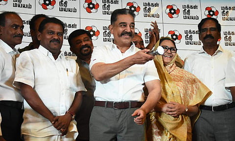 Makkal Needhi Maiam President Kamal Haasan releases a list of candidates for the upcoming Lok Sabha elections in Chennai Wednesday March 20 2019. (Photo| Ashwin Prasath, EPS)