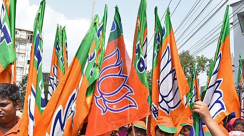 BJP flags used for representational purposes only.